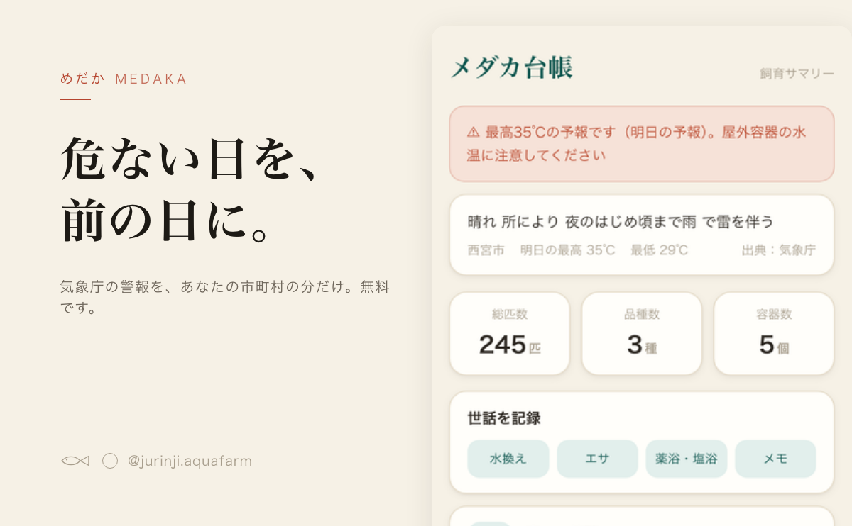 メダカ台帳の使い方