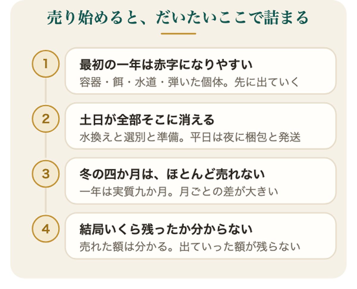 メダカ台帳の使い方｜売り始めると、だいたいここで詰まる