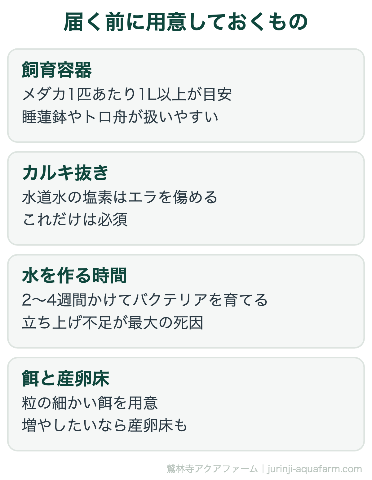 ふるさと納税でメダカがもらえる！返礼品の選び方と実質2,000円の仕組み｜届く前に用意しておくもの。届いた日に容器を買いに走る——これがいちばんよくある失敗です。寄付した時点で準備を始めれば余裕を持って迎えられます